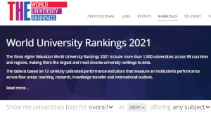 2021年版世界大学ランキング(THE)の結果を見て考える