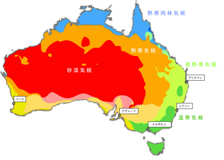 オーストラリアの気候の特徴
