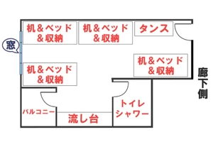 学生寮4人部屋画像1