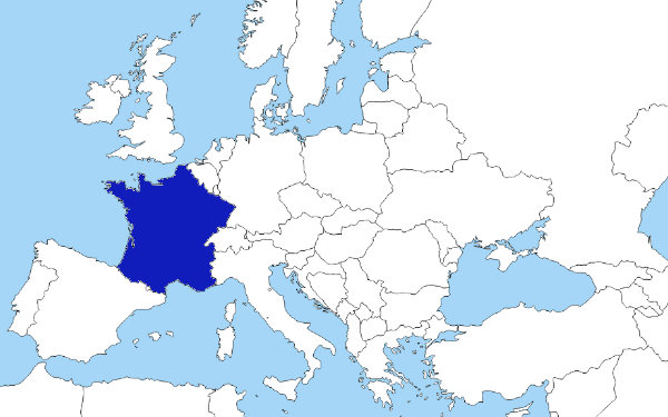 フランスはヨーロッパの西部に位置しています