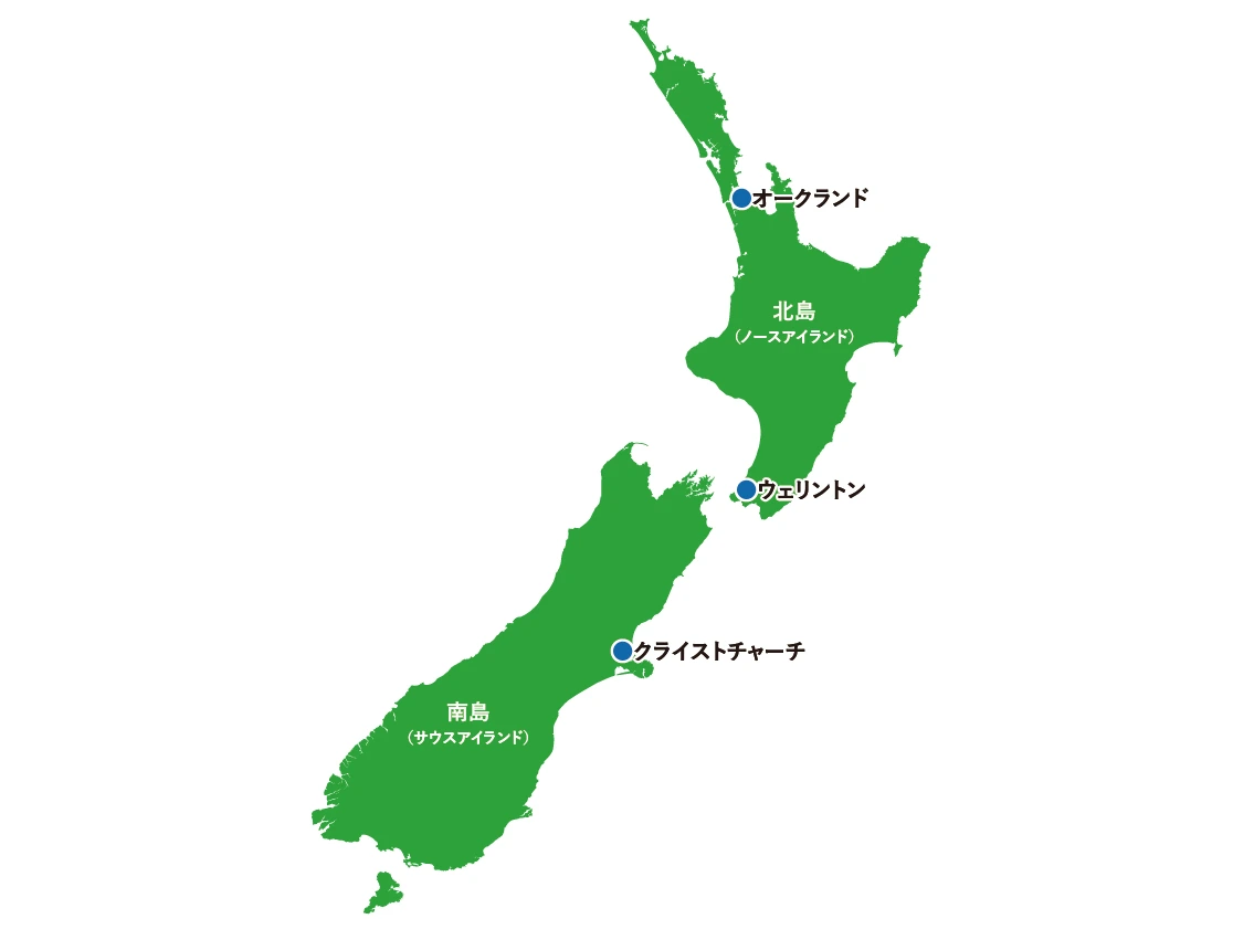 ニュージーランドの地図