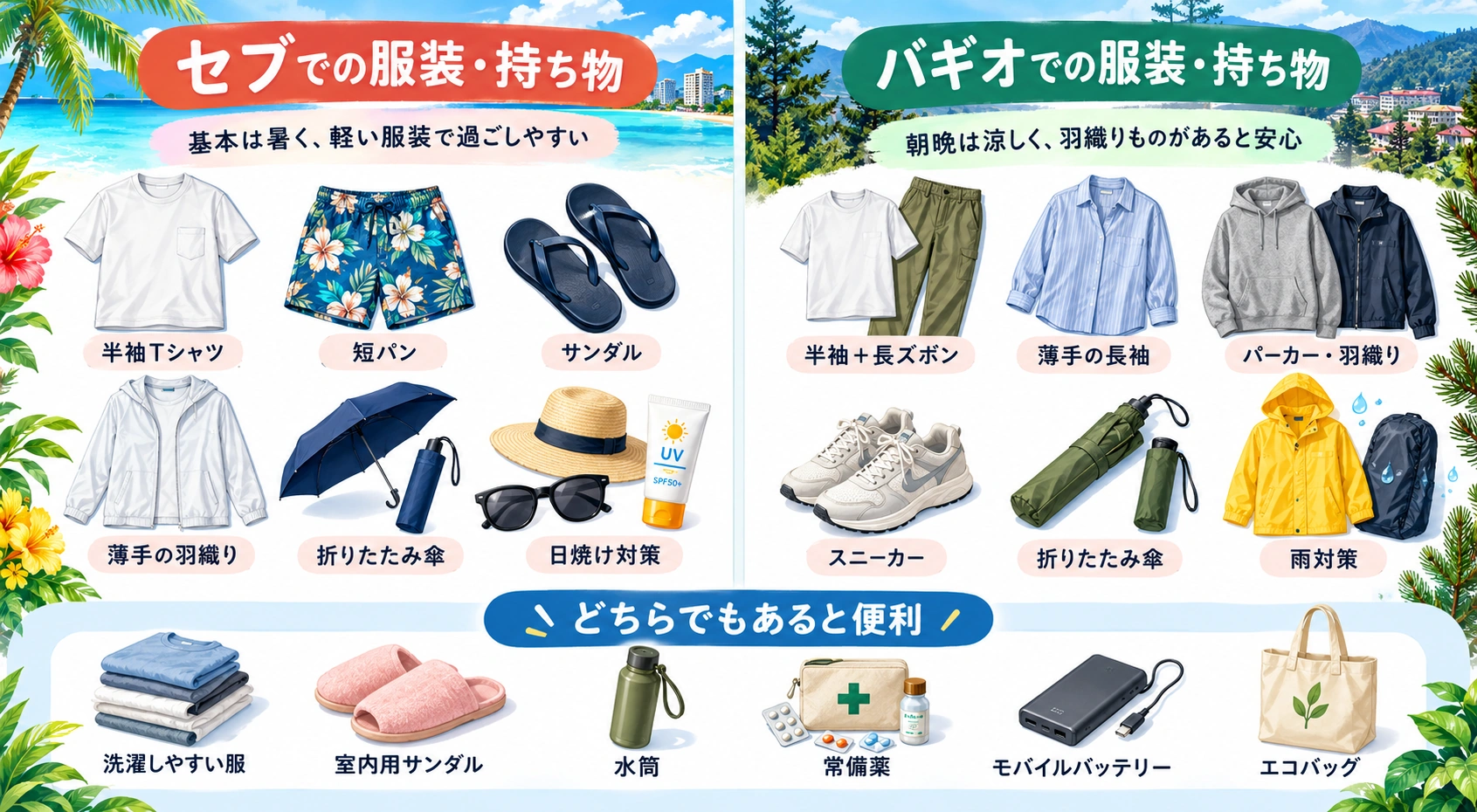 セブとバギオの服装・持ち物の違い