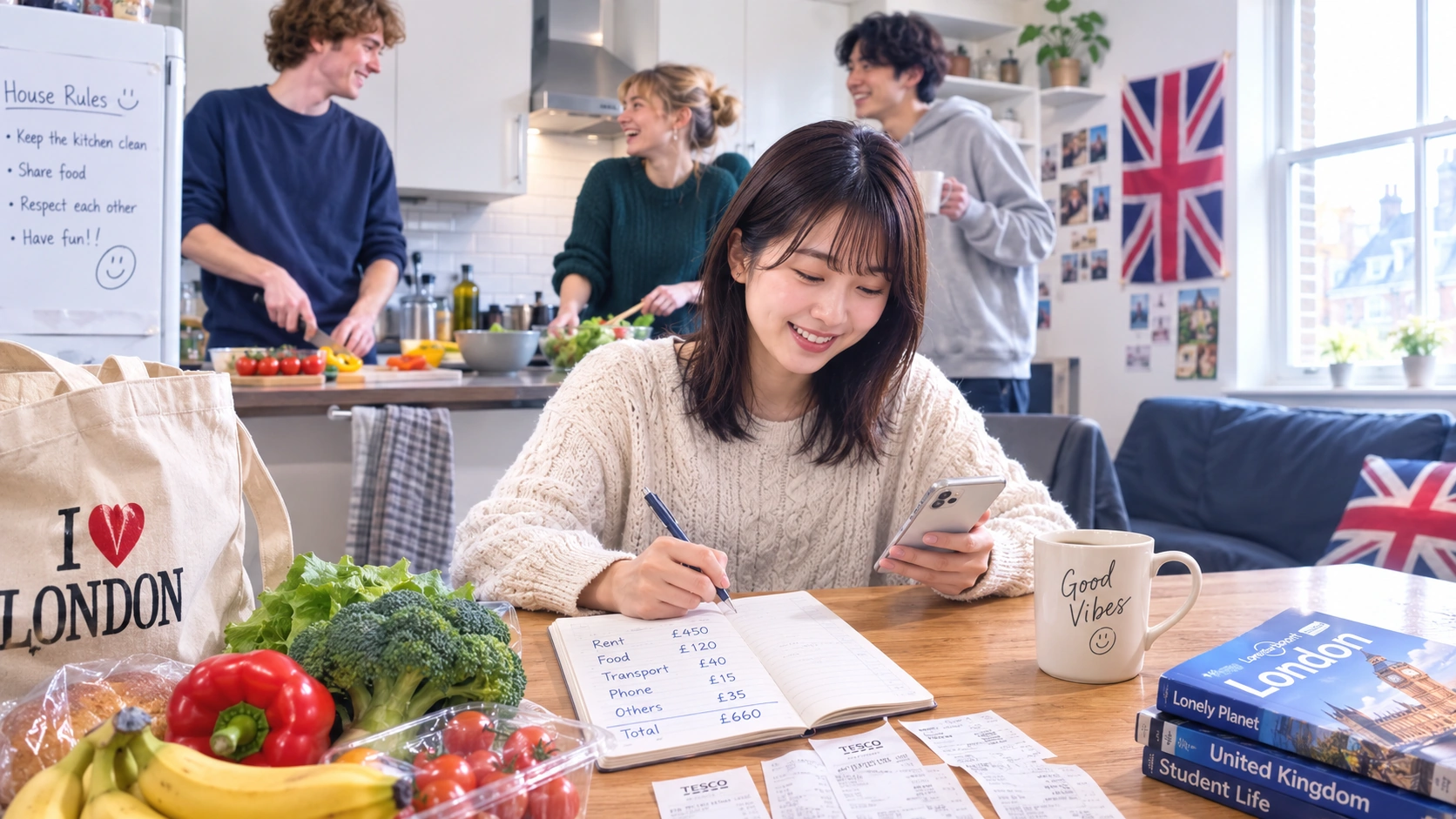 シェアハウスで他の留学生と自炊