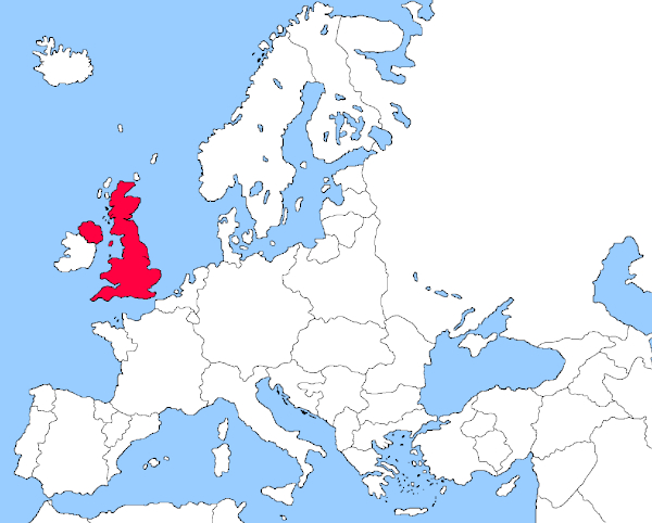 イギリスはヨーロッパで北西部に位置しています